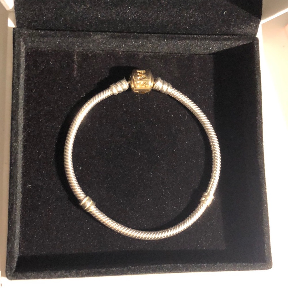 NIB! Pandora sterling silver w/ 14k gold clasp!